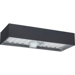 Luceco Solar Brick Light & PIR Motion Sensor, IP65, 900lm, 6W, 3000K in Grey