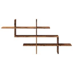 Berkfield Home Wall Shelf Old Wood 124.5x18x60.5 cm Engineered Wood in Brown - thumbnail 4