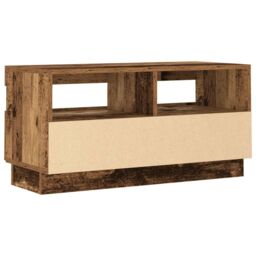 Berkfield Home TV Cabinet with LED Lights Old Wood 80x35x40 cm Engineered Wood - Size: 80 x 35 x 40 cm - thumbnail 8