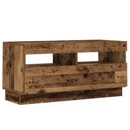 Berkfield Home TV Cabinet with LED Lights Old Wood 80x35x40 cm Engineered Wood - Size: 80 x 35 x 40 cm - thumbnail 6