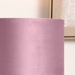Ruma Blush Pink Velvet Cylinder Shade for Table Lamps & Floor Lamps - Size: 12 inches - thumbnail 2