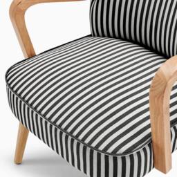FurnitureboxUK Sylvie Accent Chair with Oak Effect Legs in Black - thumbnail 7