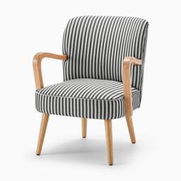 FurnitureboxUK Sylvie Accent Chair with Oak Effect Legs in Black - thumbnail 3