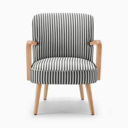FurnitureboxUK Sylvie Accent Chair with Oak Effect Legs in Black - thumbnail 4