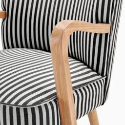 FurnitureboxUK Sylvie Accent Chair with Oak Effect Legs in Black - thumbnail 6