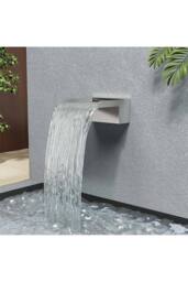 Living and Home 20cmW x 20cmD Wall-Mounted Water Blade Back Entry Garden Waterfall Pool Fountain in Silver - Size: 20 cmW x 20 cmD - thumbnail 5