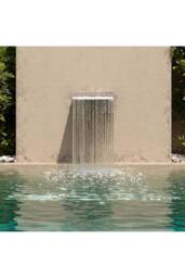 Living and Home 20cmW x 20cmD Wall-Mounted Water Blade Back Entry Garden Waterfall Pool Fountain in Silver - Size: 20 cmW x 20 cmD - thumbnail 6