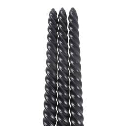 Something Different Dark Romance Twist Taper Candle (Pack of 3) in Black - thumbnail 2
