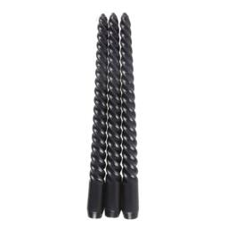 Something Different Dark Romance Twist Taper Candle (Pack of 3) in Black - thumbnail 1