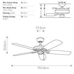 Netlighting Kevlar 152cm Pull Chain 5 Blade Ceiling Fan Matte White - thumbnail 2