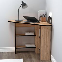 Destina Home Corner Computer Desk with Shelves in Peach - Size: 1 Pack - thumbnail 4