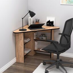 Destina Home Corner Computer Desk with Shelves in Peach - Size: 1 Pack - thumbnail 5
