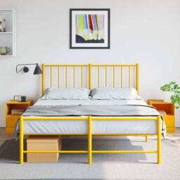 Berkfield Home Bedside Cabinets 2 pcs Mustard Yellow 34.5x39x44 cm Steel - thumbnail 2