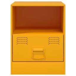 Berkfield Home Bedside Cabinets 2 pcs Mustard Yellow 34.5x39x44 cm Steel - thumbnail 5