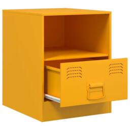 Berkfield Home Bedside Cabinets 2 pcs Mustard Yellow 34.5x39x44 cm Steel - thumbnail 7