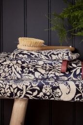 Morris & Co 'Strawberry Thief' Towels in Blue - thumbnail 3