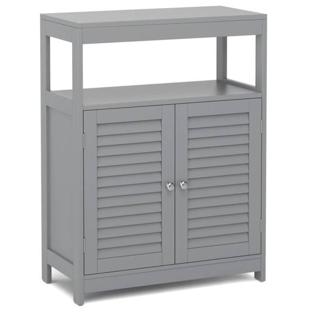 Kelvenix Wooden Storage Cabinet Bathroom Floor Cabinet in Grey - image 1