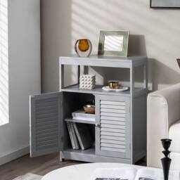 Kelvenix Wooden Storage Cabinet Bathroom Floor Cabinet in Grey - thumbnail 5