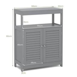 Kelvenix Wooden Storage Cabinet Bathroom Floor Cabinet in Grey - thumbnail 2