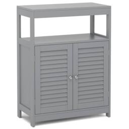 Kelvenix Wooden Storage Cabinet Bathroom Floor Cabinet in Grey - thumbnail 1