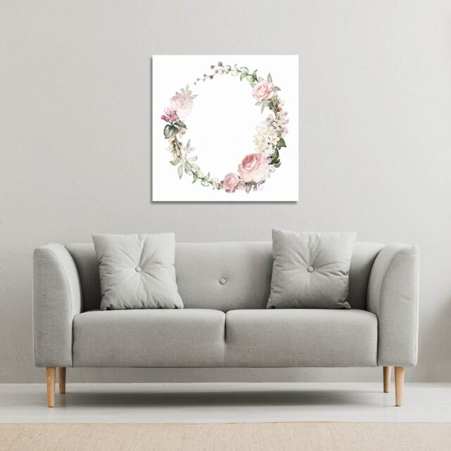 Benjamin Tate Design Watercolour Flowers (Canvas Print) / 101 x 101 x 4cm in Natural - Size: 101 x 101 x 4 cm - image 1