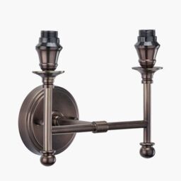 Ruma Antique Bronze Metal Double Wall Light - thumbnail 2