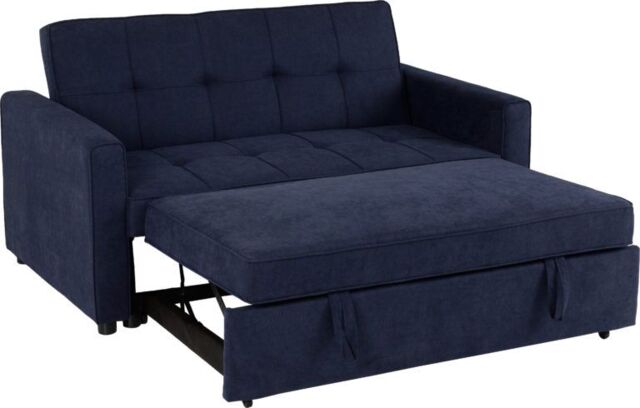 Furnishings For Less UK Astoria 2 Seater Fabric Manual Sofa Bed Grey or Blue in Navy - image 1