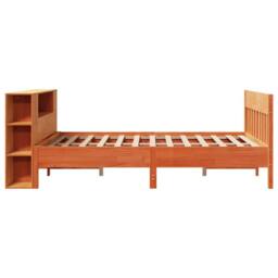 Berkfield Home Bookcase Bed without Mattress Wax Brown 140x200cm Solid Wood Pine - Size: 140x200 cm - thumbnail 5
