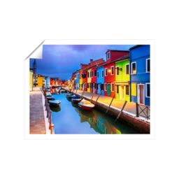 "Warren Reed - Designer Burano Island Evening Unframed Art Print - Size: W24"" x H36""" - thumbnail 2