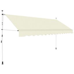 Berkfield Home Manual Retractable Awning 400 cm Cream in Beige - thumbnail 1