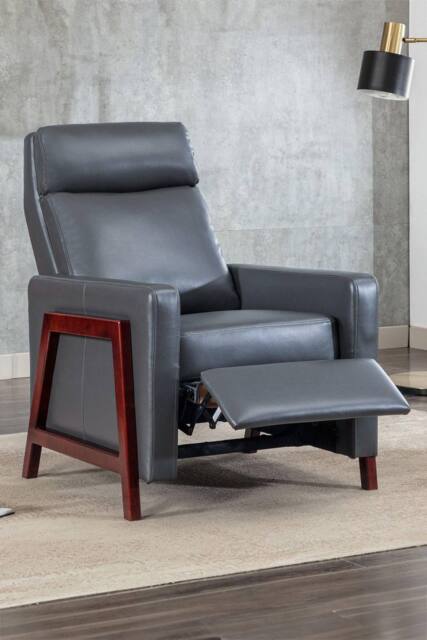 More4Homes Riley Pushback Recliner Air Leather Modern Accent Recliner Chair in Grey - image 1