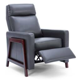 More4Homes Riley Pushback Recliner Air Leather Modern Accent Recliner Chair in Grey - thumbnail 3