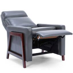 More4Homes Riley Pushback Recliner Air Leather Modern Accent Recliner Chair in Grey - thumbnail 4