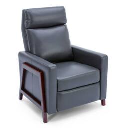 More4Homes Riley Pushback Recliner Air Leather Modern Accent Recliner Chair in Grey - thumbnail 2