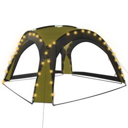 Berkfield Home Party Tent with LED & 4 Sidewalls 3.6x3.6x2.3 m Green