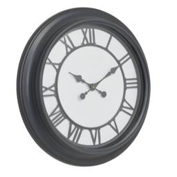 Wyld Haus Black Metal Roman Numeral Wall Clock with Glass Cover - thumbnail 2