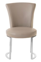Orsina Versatile Greay Faux Leather Dining Chair, Durable Chair For Dinner, Sleek Luxury Chair For Livingroom in Grey - thumbnail 6