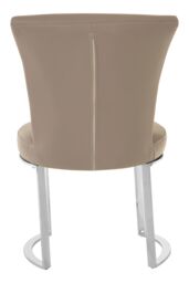 Orsina Versatile Greay Faux Leather Dining Chair, Durable Chair For Dinner, Sleek Luxury Chair For Livingroom in Grey - thumbnail 3