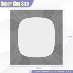 Gymax Super King Size Mattress Pad Velvet Mattress Topper With Deep Pocket in Grey - thumbnail 2