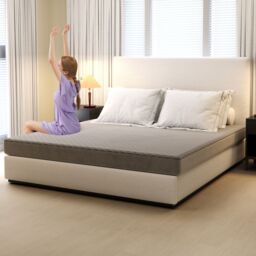 Gymax Super King Size Mattress Pad Velvet Mattress Topper With Deep Pocket in Grey - thumbnail 3