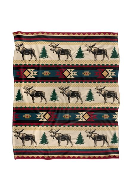 JQ Licensing Southwest Moose Silky Touch Super Soft Throw Blanket 152 X 127 cm in White - image 1