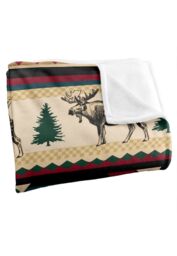 JQ Licensing Southwest Moose Silky Touch Super Soft Throw Blanket 152 X 127 cm in White - thumbnail 3