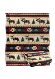 JQ Licensing Southwest Moose Silky Touch Super Soft Throw Blanket 152 X 127 cm in White - thumbnail 2