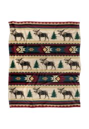 JQ Licensing Southwest Moose Silky Touch Super Soft Throw Blanket 152 X 127 cm in White - thumbnail 1
