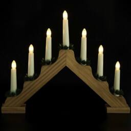 Kelvenix Wooden Pine Candle Bridge with 7 Warm White Lights - thumbnail 6