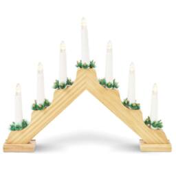 Kelvenix Wooden Pine Candle Bridge with 7 Warm White Lights - thumbnail 1