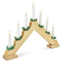 Kelvenix Wooden Pine Candle Bridge with 7 Warm White Lights - thumbnail 2