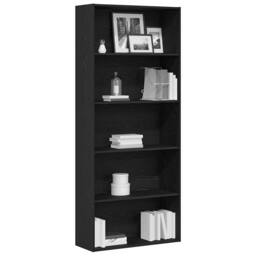 Berkfield Home Durable Book Cabinet Black Oak 80x30x189 cm Engineered Wood - Size: 80 x 30 x 189 cm - thumbnail 4