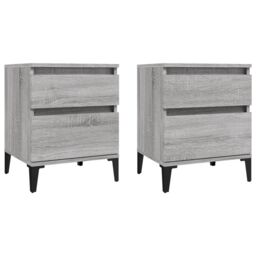 Berkfield Home Bedside Cabinets 2 pcs Grey Sonoma 40x35x50 cm - Size: 40 x 35 x 50 cm - thumbnail 2