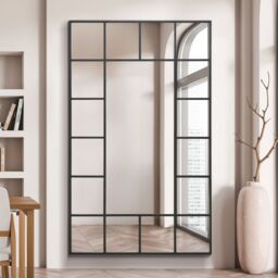 "MirrorOutlet Black Modern Wall & Leaner Mirror 71"" X 43"" (180 x 110CM) - Size: 1 Pack" - thumbnail 6